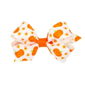 Mini Halloween Print Bow - Candy Corns