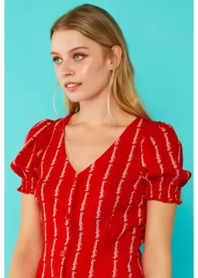 Minueto Rachel Serendipity 60's Blouse Red