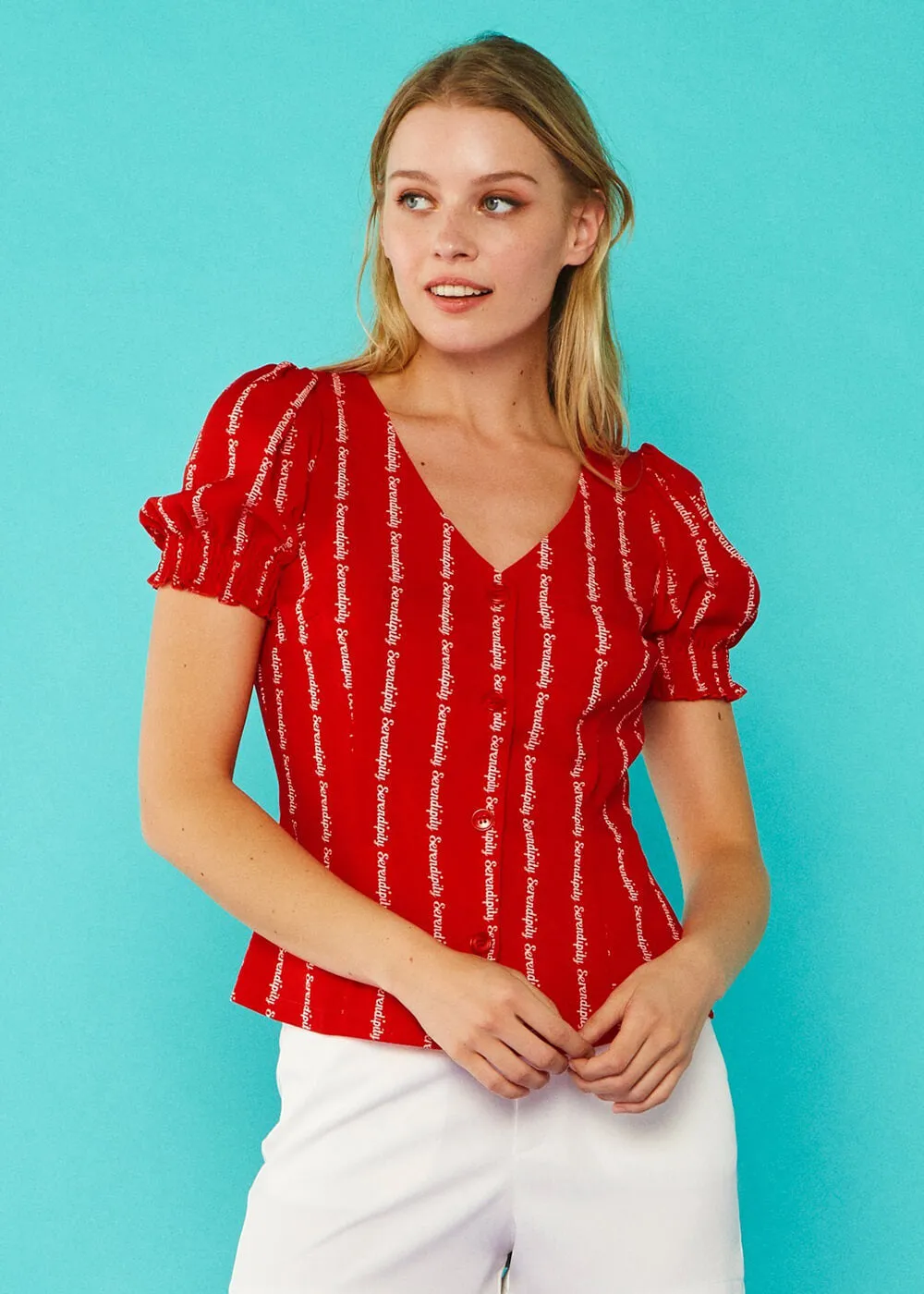 Minueto Rachel Serendipity 60's Blouse Red