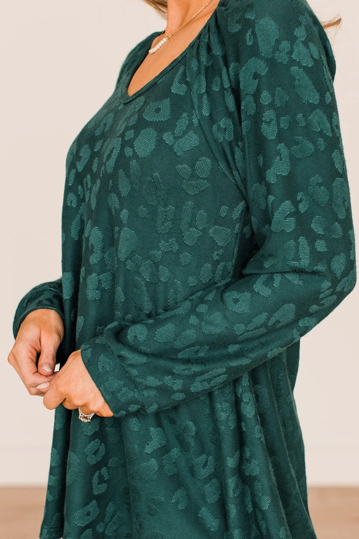 Missing You Long Sleeve Top- Hunter Green