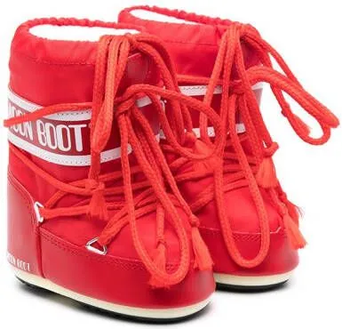 Moon Boot Kids mini logo snow boots Red