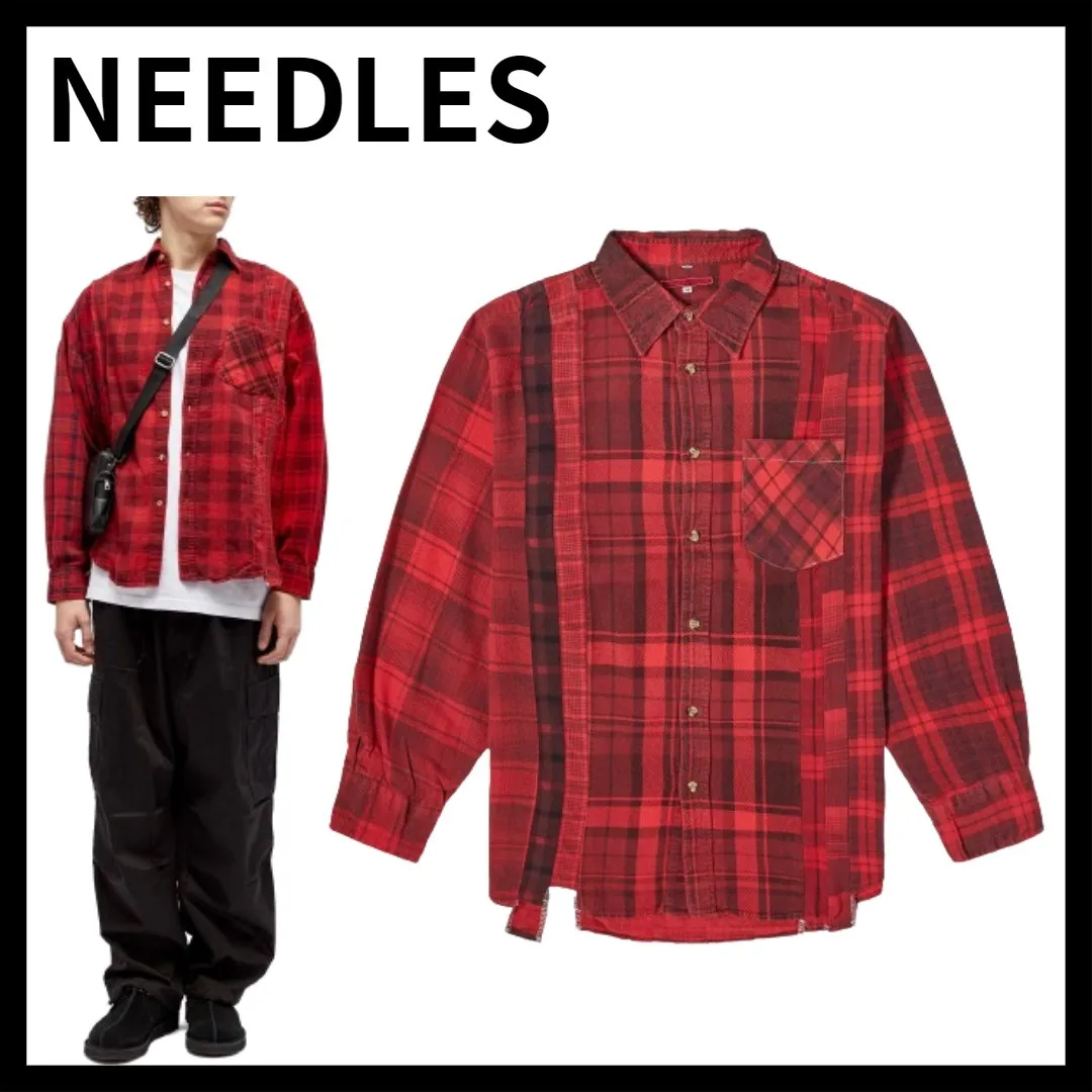 Needles  |Other Plaid Patterns Long Sleeves Cotton Shirts