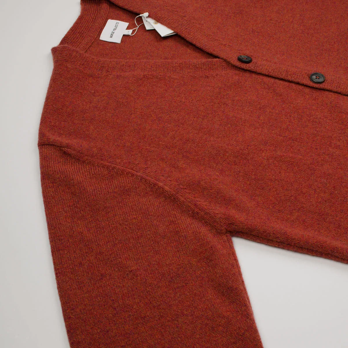 Norse Projects - Adam Lambswool Cardigan - Cochineal Red