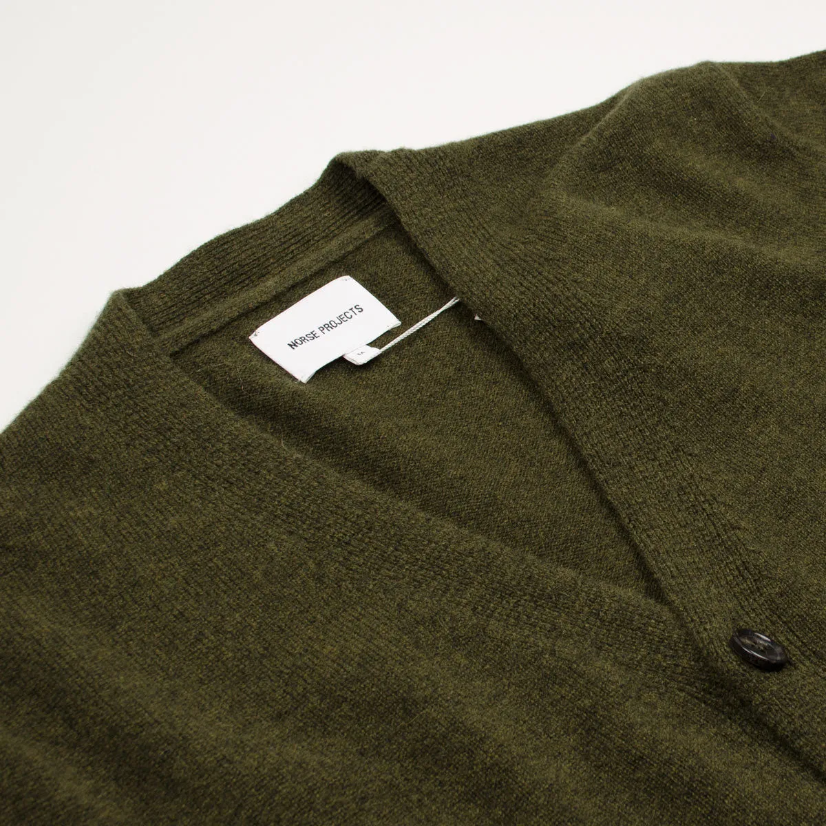 Norse Projects - Adam Lambswool Cardigan - Dark Olive