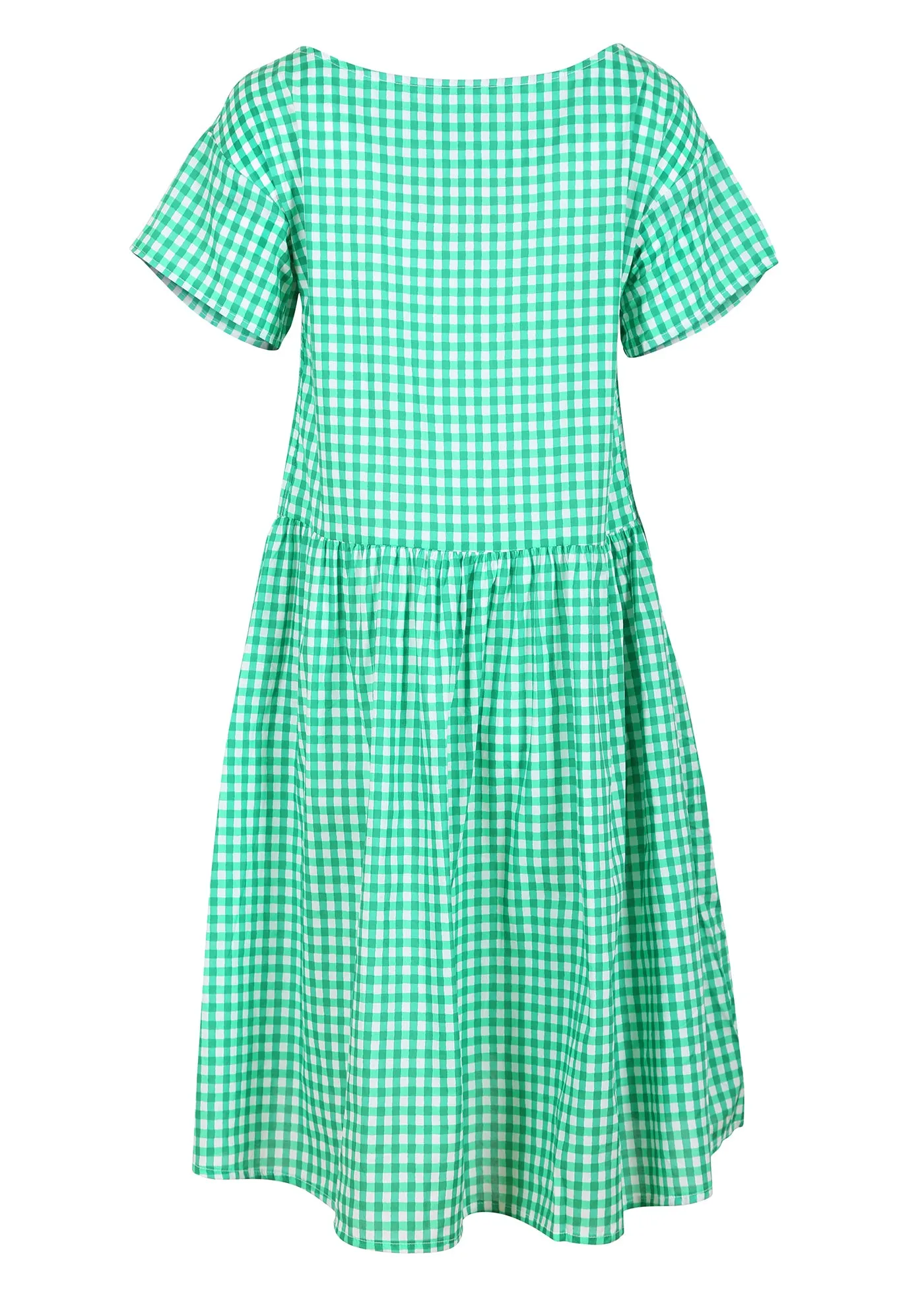 Olga De Polga - Sunshine Drop Waist Dress Green Gingham