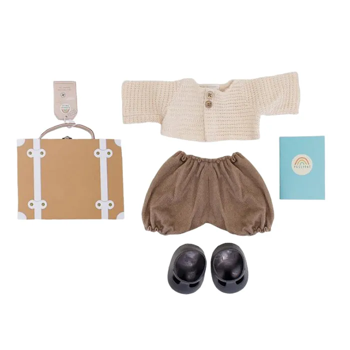 Olli Ella Dinkum Doll Travel Togs Rust Brown