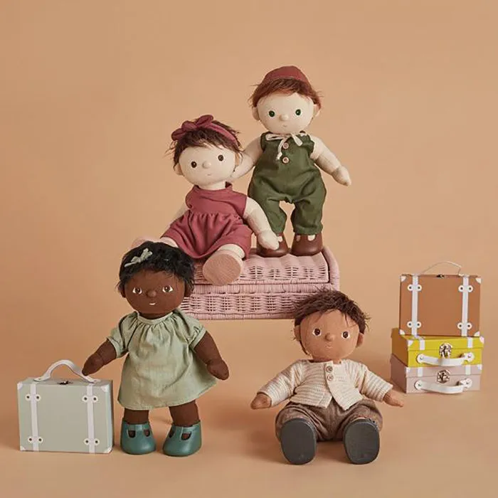 Olli Ella Dinkum Doll Travel Togs Rust Brown