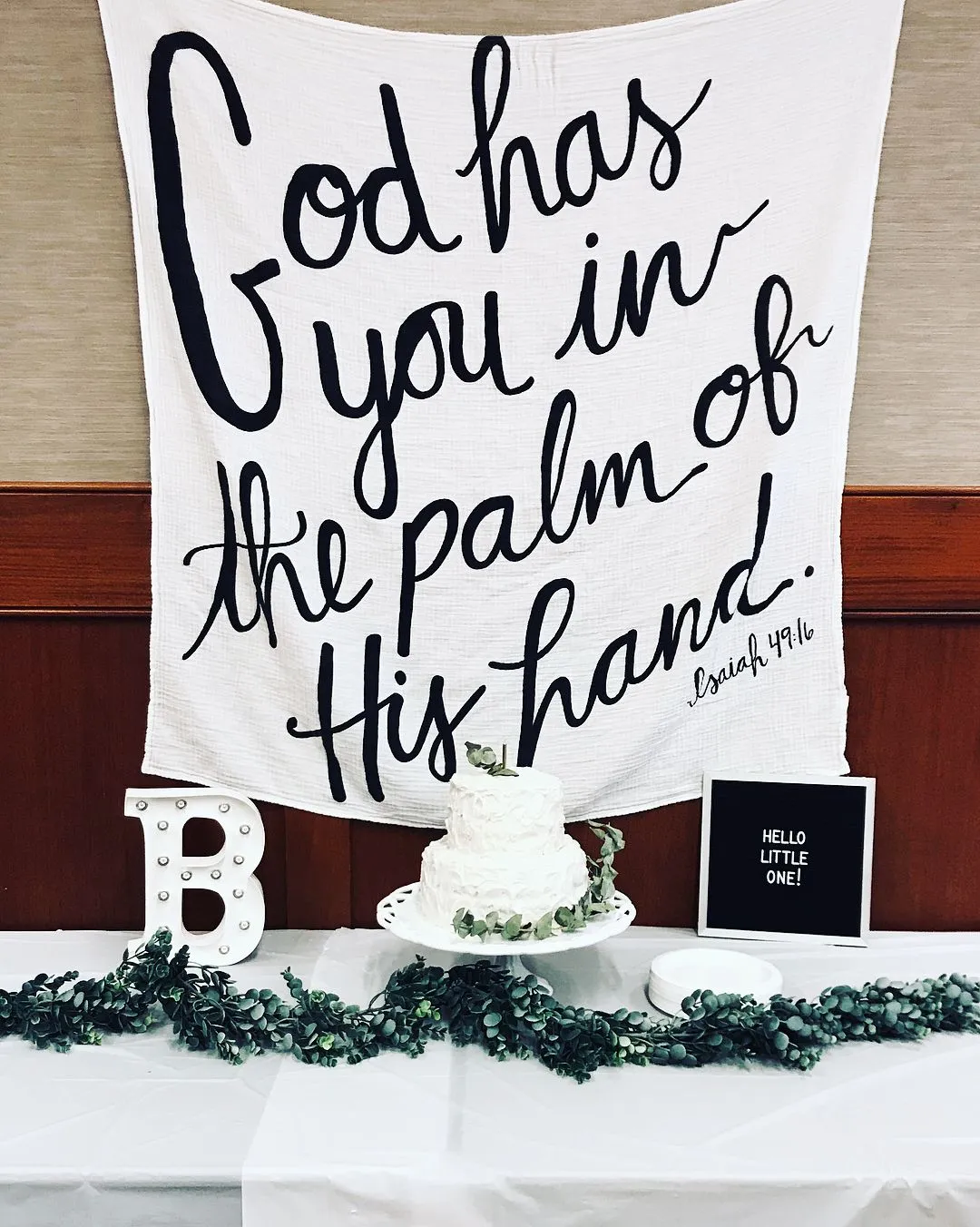 Organic Swaddle + Wall Art - Isaiah 49:16