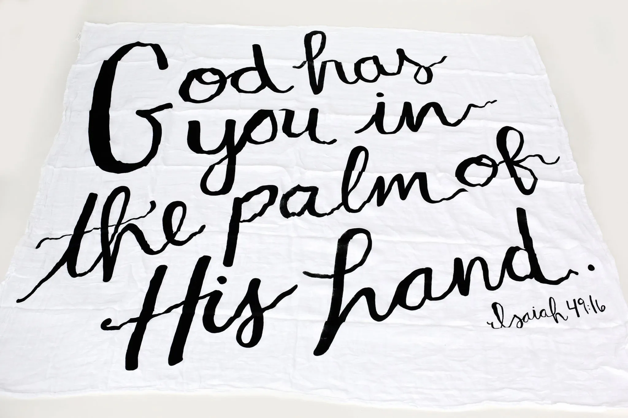 Organic Swaddle + Wall Art - Isaiah 49:16