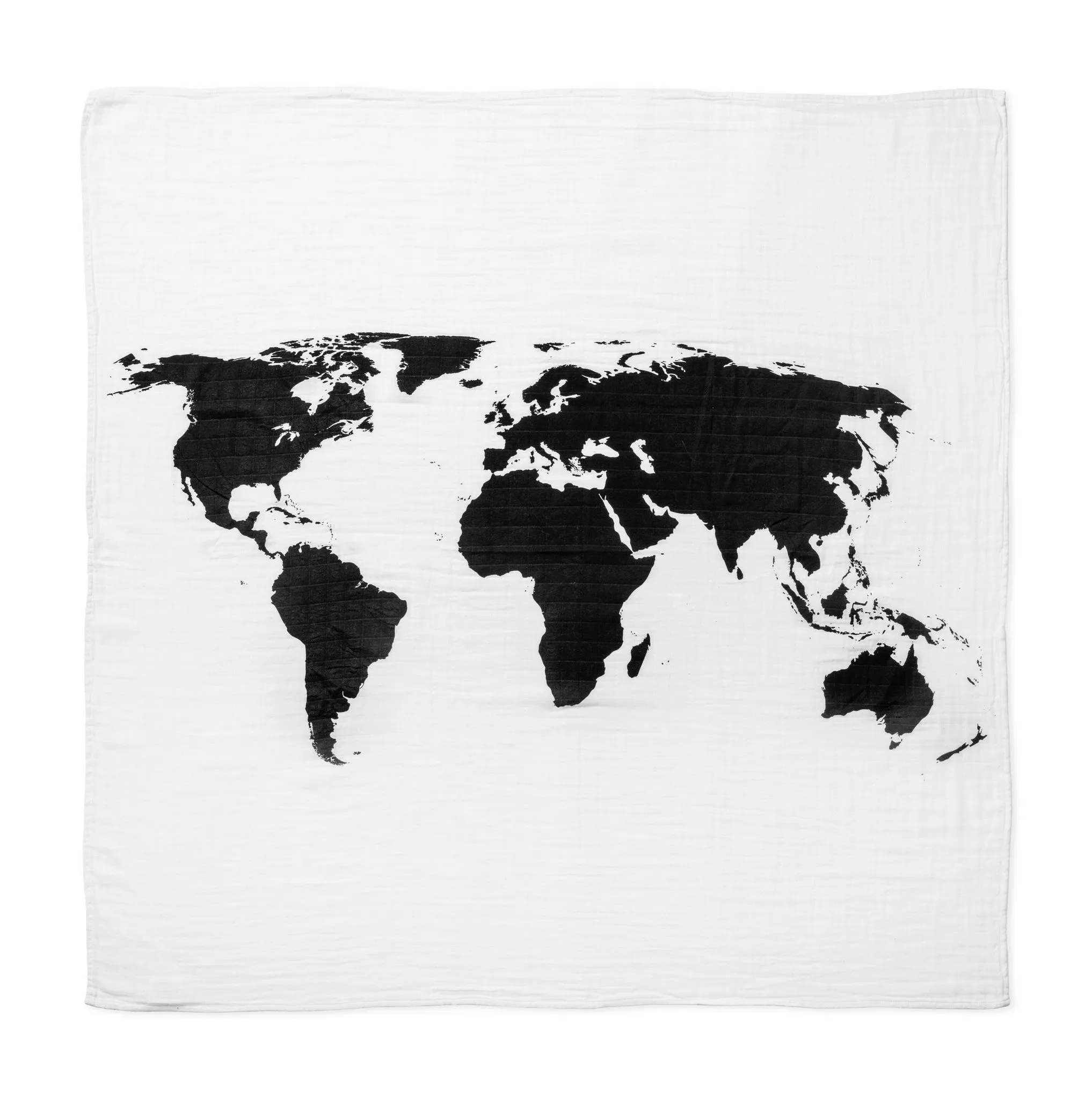 Organic Swaddle + Wall Art -  WORLD MAP