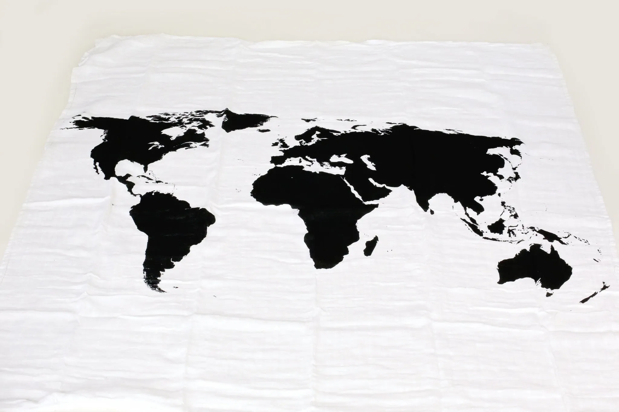 Organic Swaddle + Wall Art -  WORLD MAP