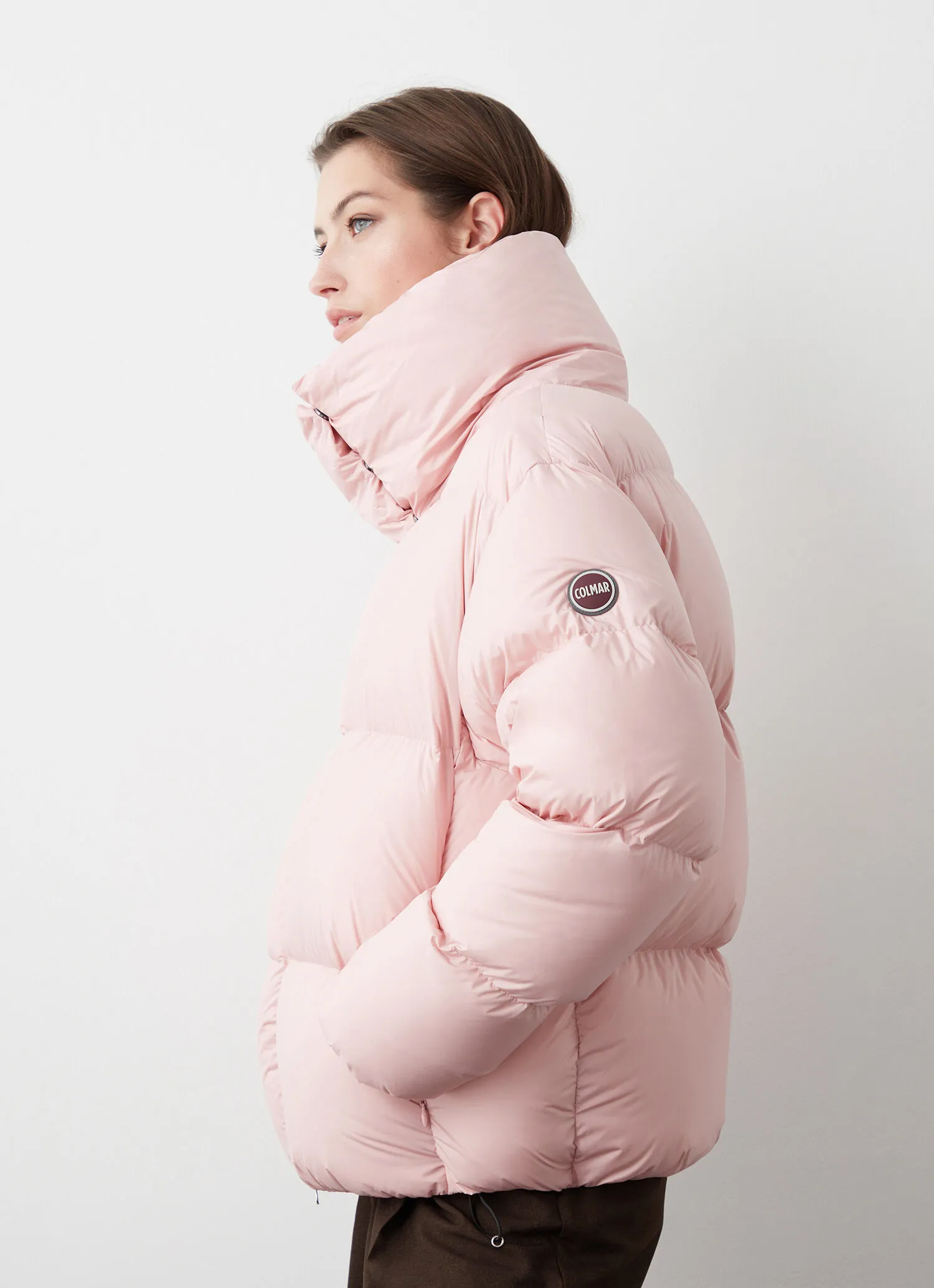 Oversized down jacket with maxi-collar-