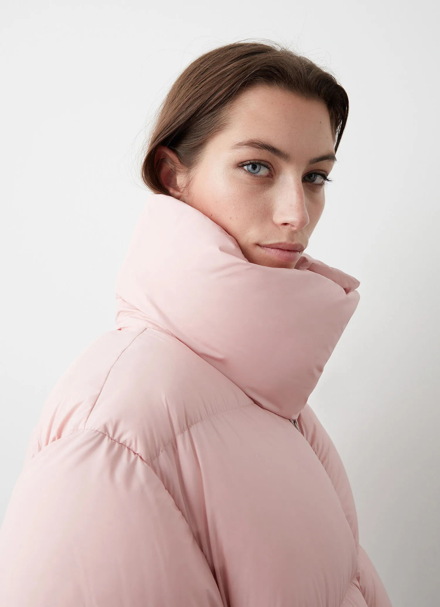 Oversized down jacket with maxi-collar-