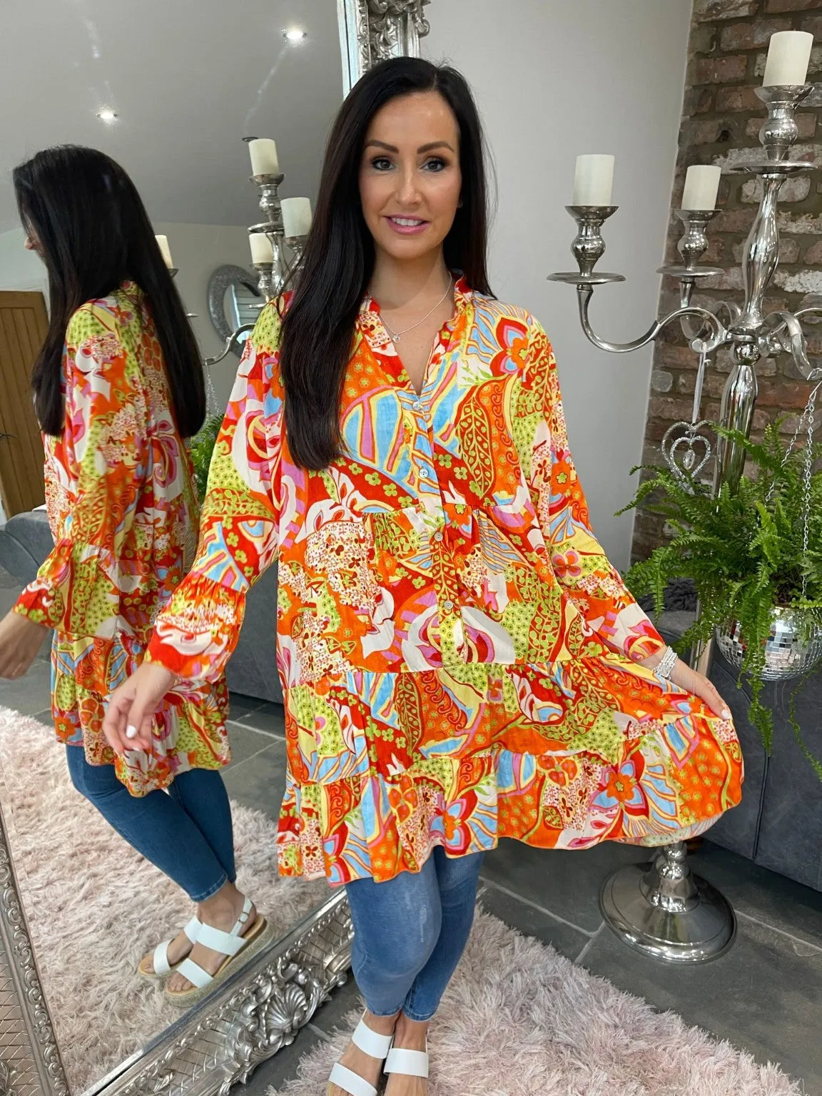 Paisley Floral Tiered Tunic Kara