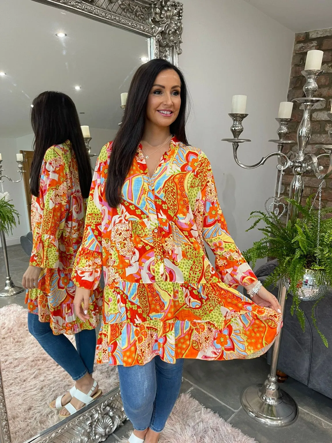 Paisley Floral Tiered Tunic Kara