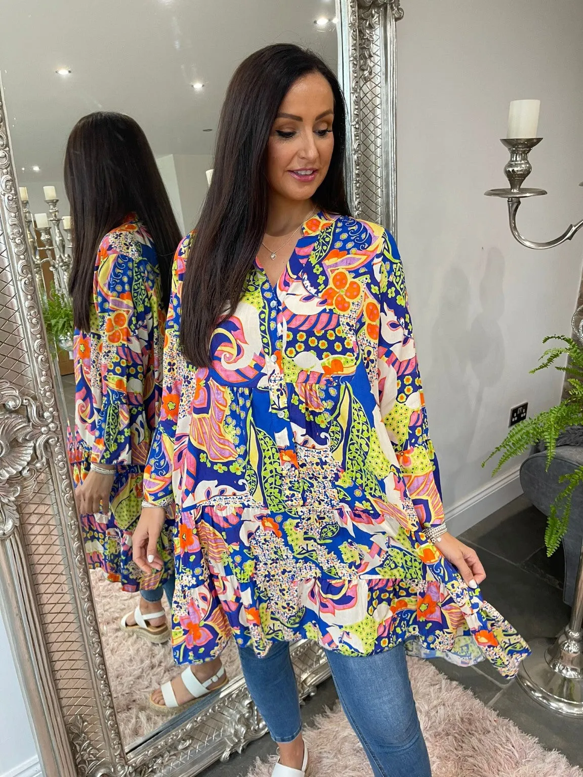 Paisley Floral Tiered Tunic Kara