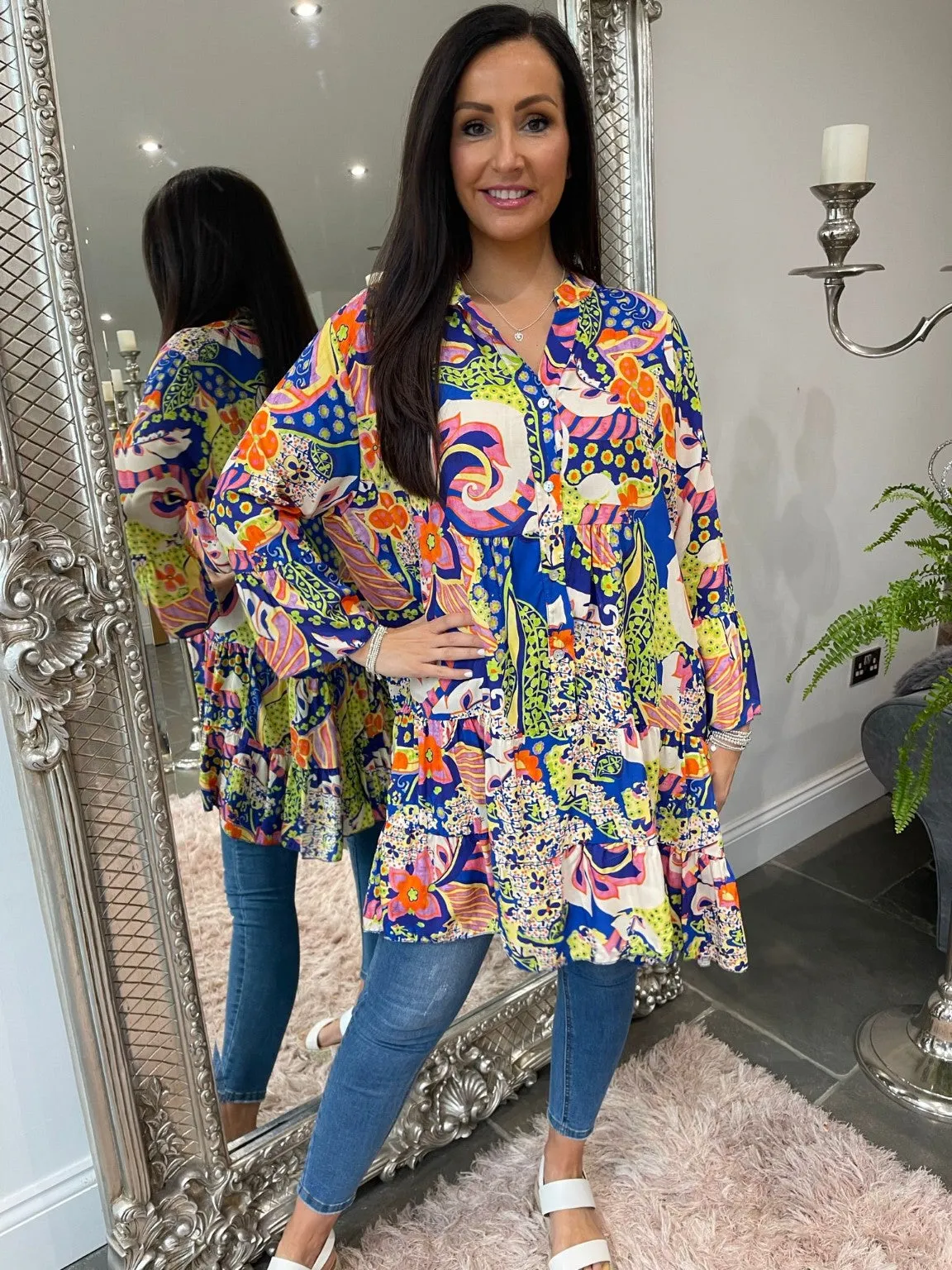 Paisley Floral Tiered Tunic Kara