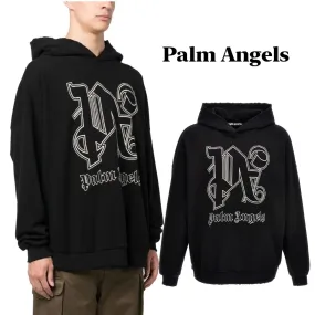 Palm Angels  |Pullovers Monogram Tropical Patterns Blended Fabrics