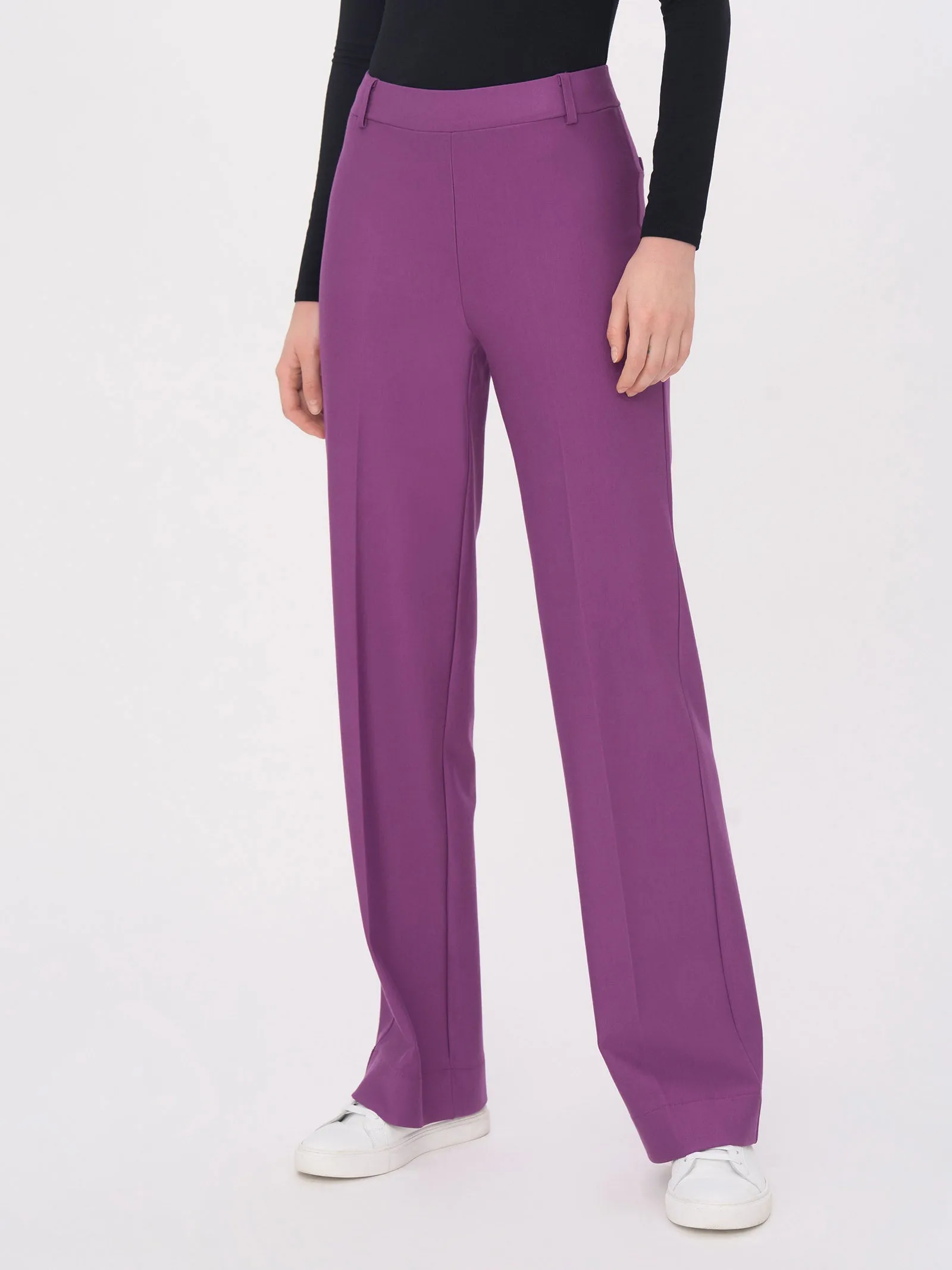 Pantalone a palazzo in tessuto Compact (long drop) - Sunset Purple