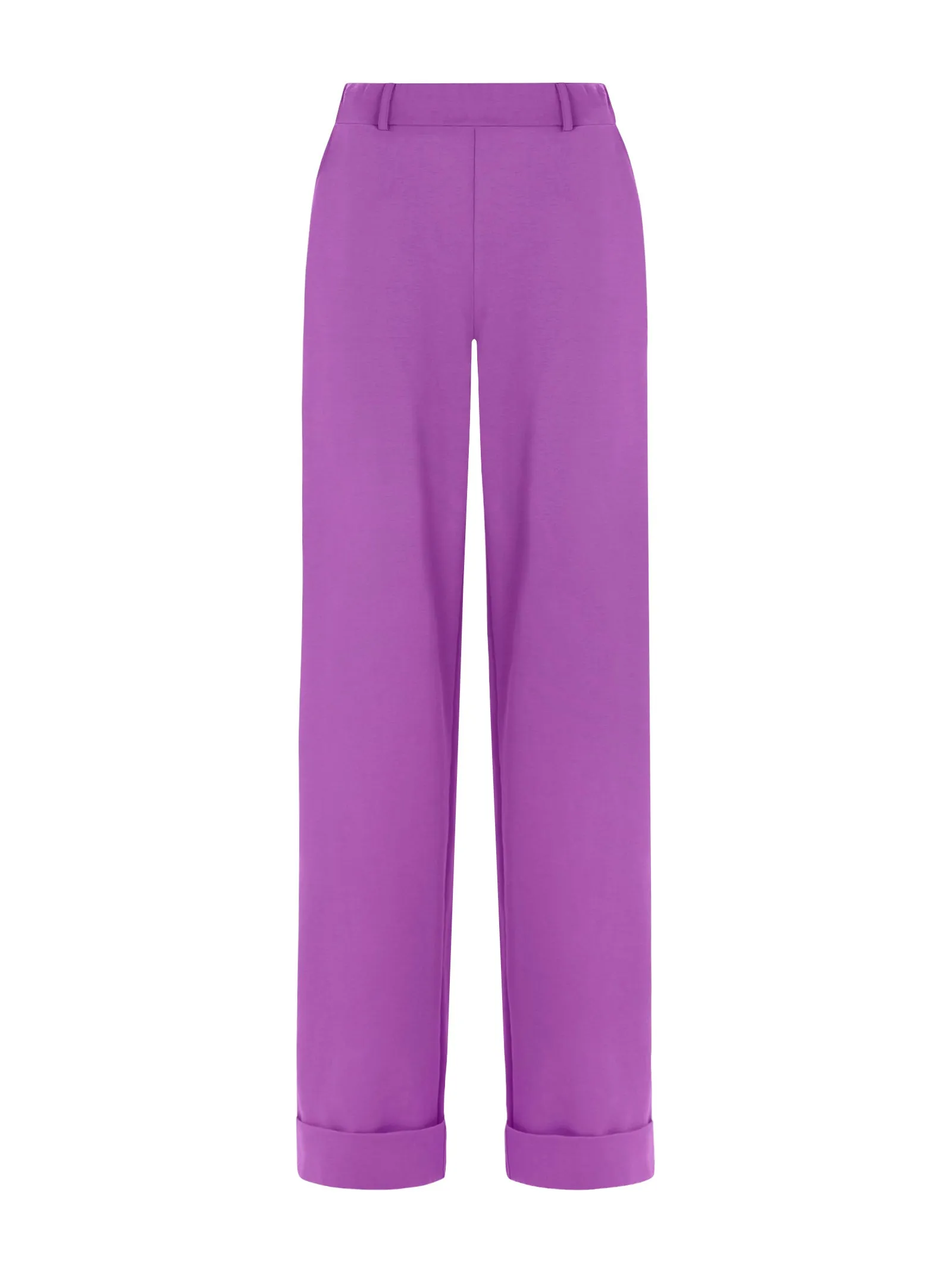 Pantalone ampio con tasche in Compact Light - Dewberry