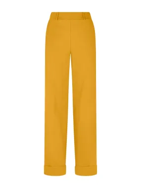 Pantalone ampio con tasche in Compact Light - Golden Spice