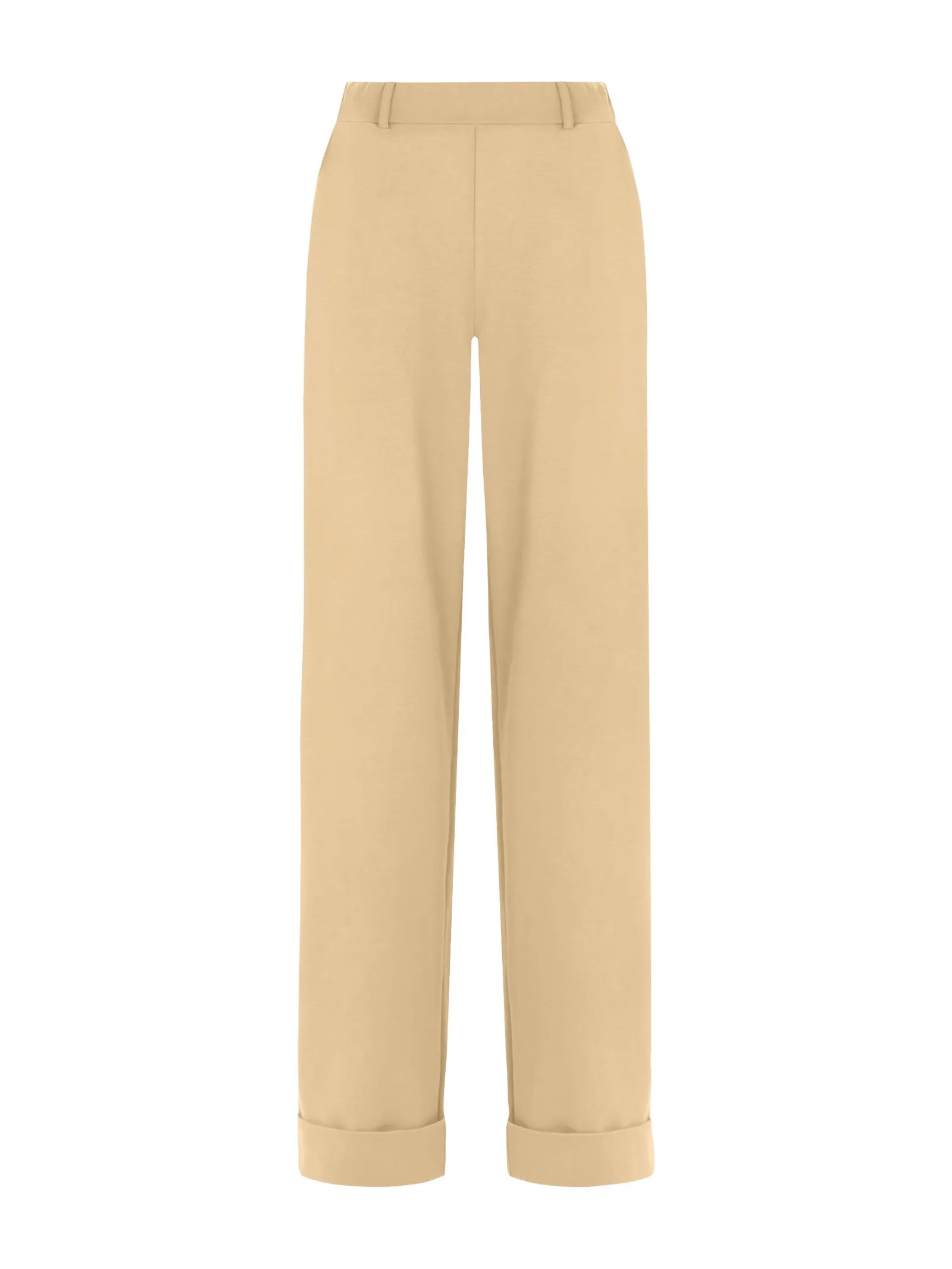 Pantalone ampio con tasche in Compact Light - Irish Cream