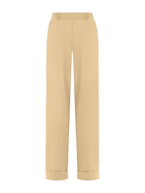 Pantalone ampio con tasche in Compact Light - Irish Cream