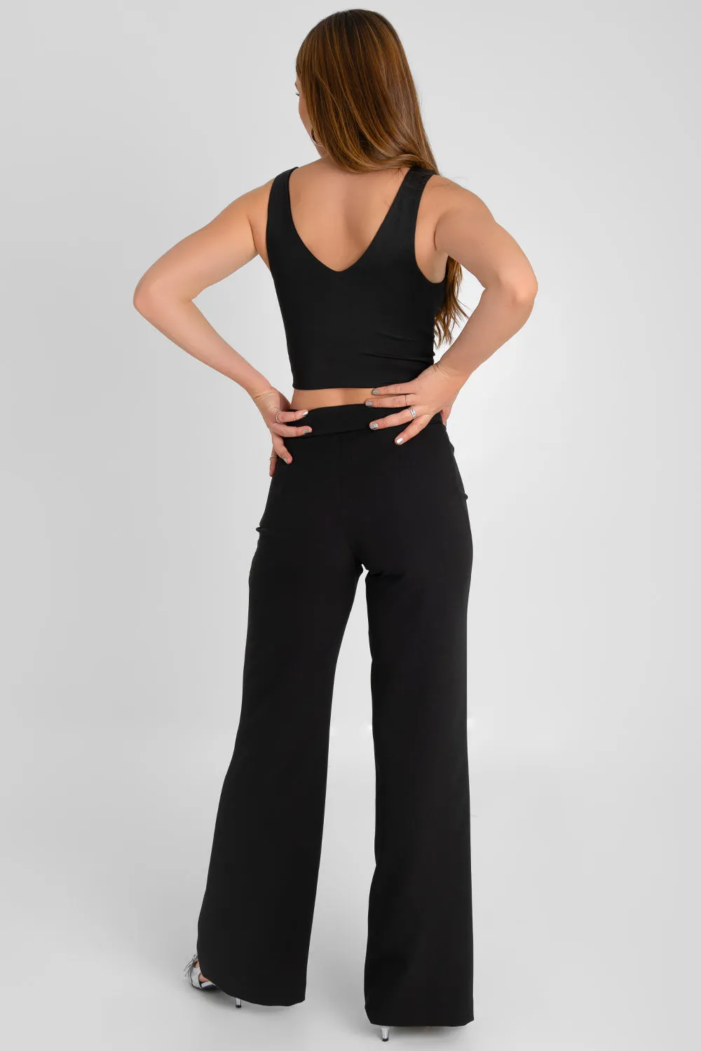 Pantalón de cintura alta fit wide leg