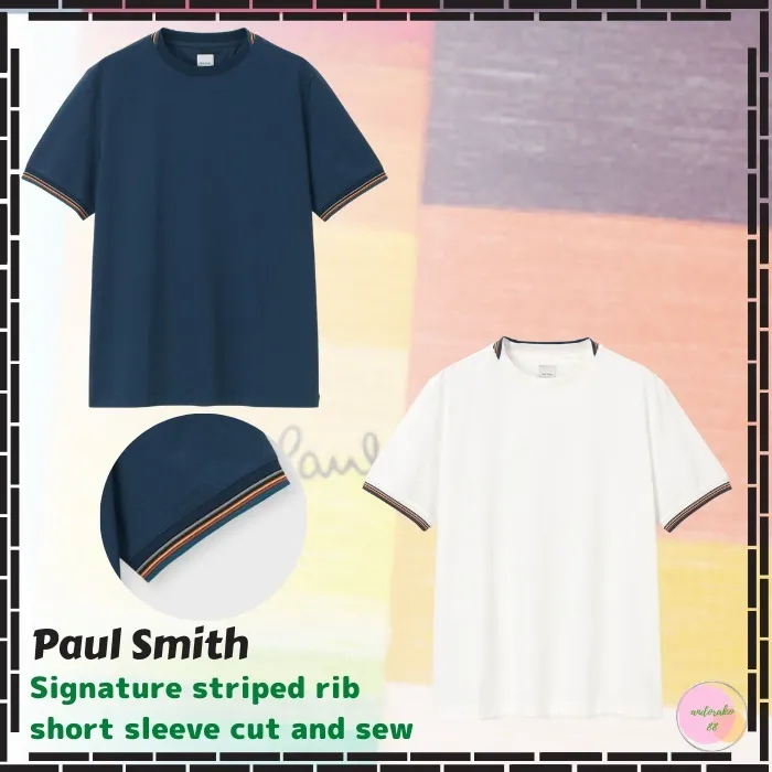 Paul Smith  |Crew Neck Pullovers Stripes Street Style Plain Cotton