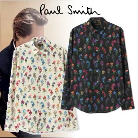 Paul Smith  |Flower Patterns Long Sleeves Cotton Shirts