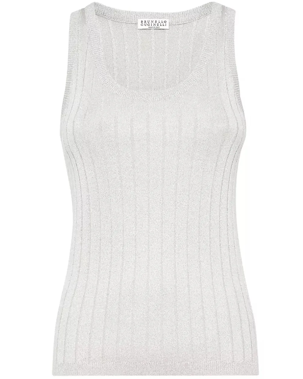 Pearl Grey Wide Rib Scoop Neck Tank