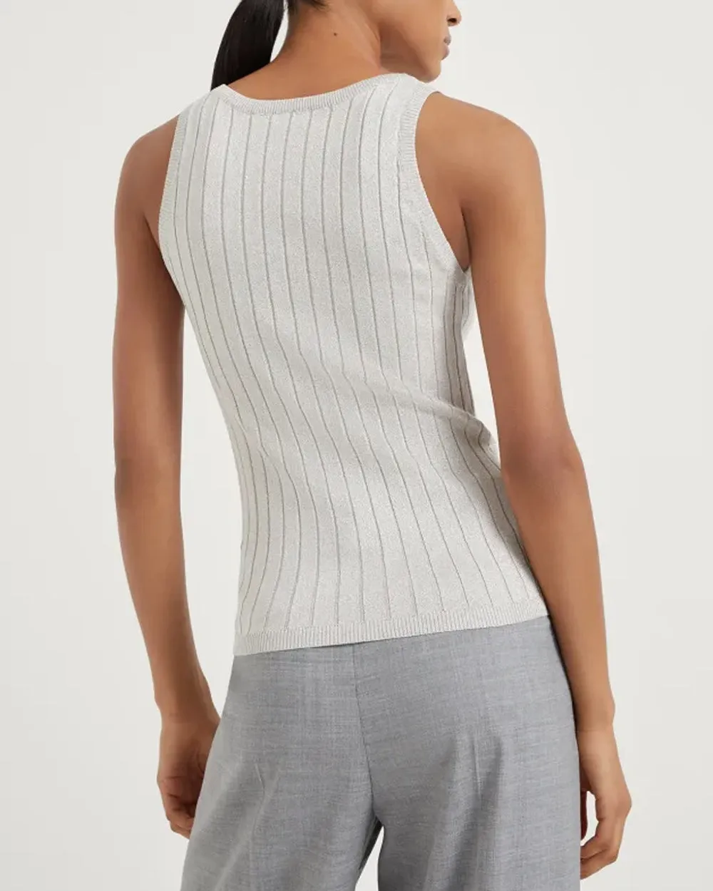 Pearl Grey Wide Rib Scoop Neck Tank