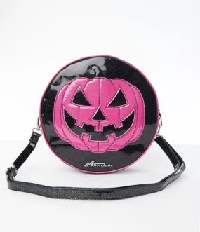 Pink Jack-O-Lantern Leatherette Handbag