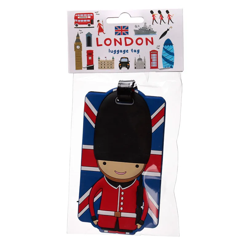 PVC Luggage Tag - London Souvenir Union Jack London Guardsman LUT03