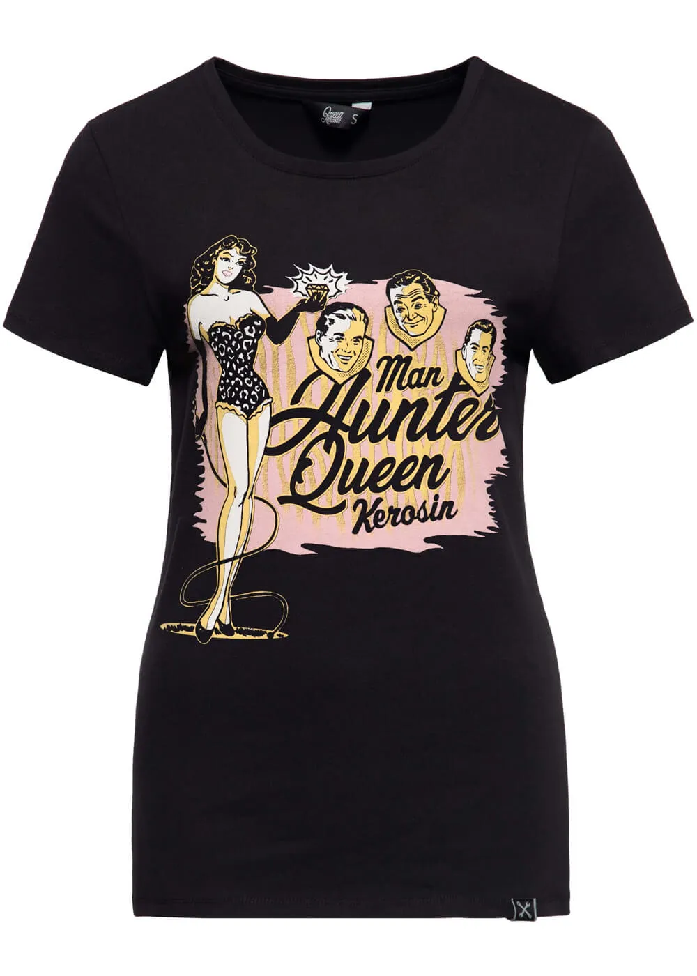 Queen Kerosin Man Hunter Girly T-Shirt Black