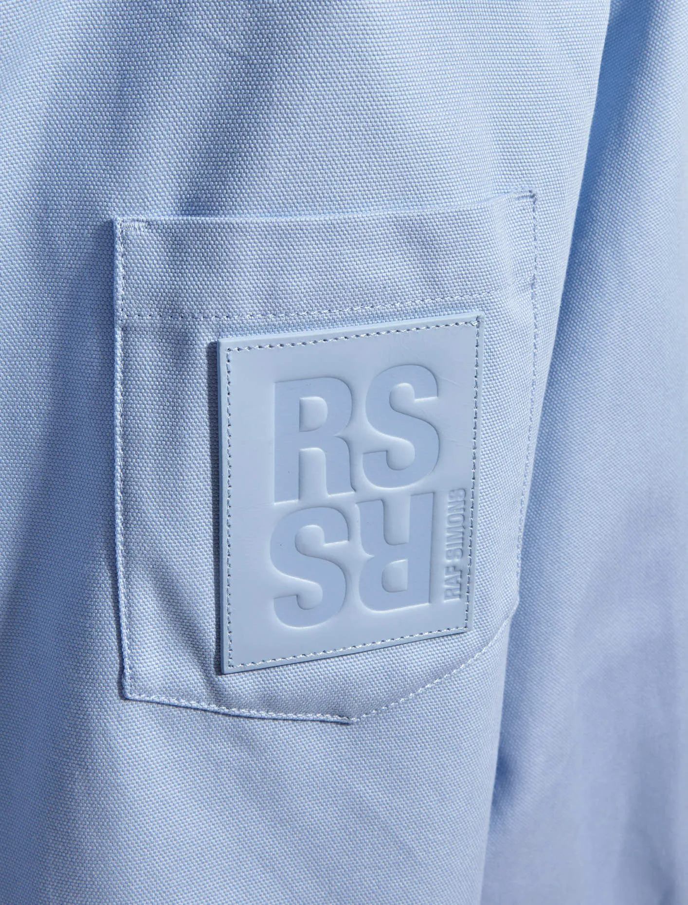 RAF SIMONS  |Denim Long Sleeves Cotton Logo Designers Shirts