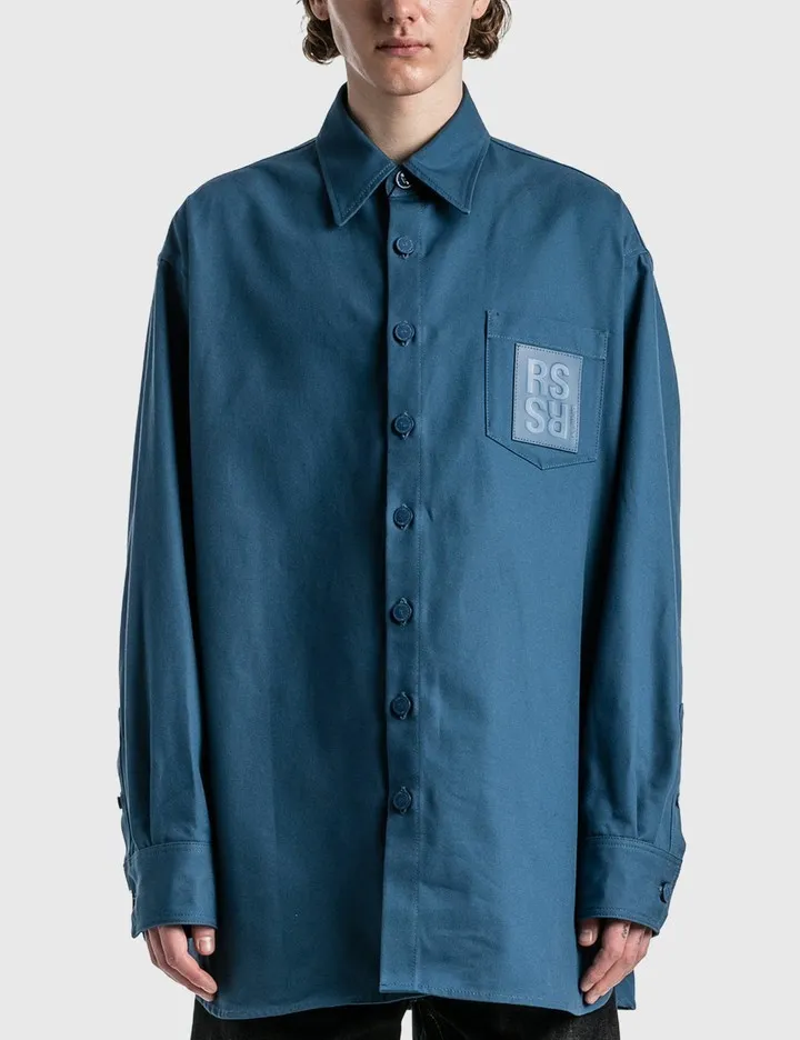 RAF SIMONS  |Denim Long Sleeves Plain Designers Shirts