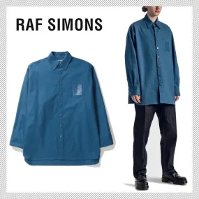 RAF SIMONS  |Denim Long Sleeves Plain Designers Shirts