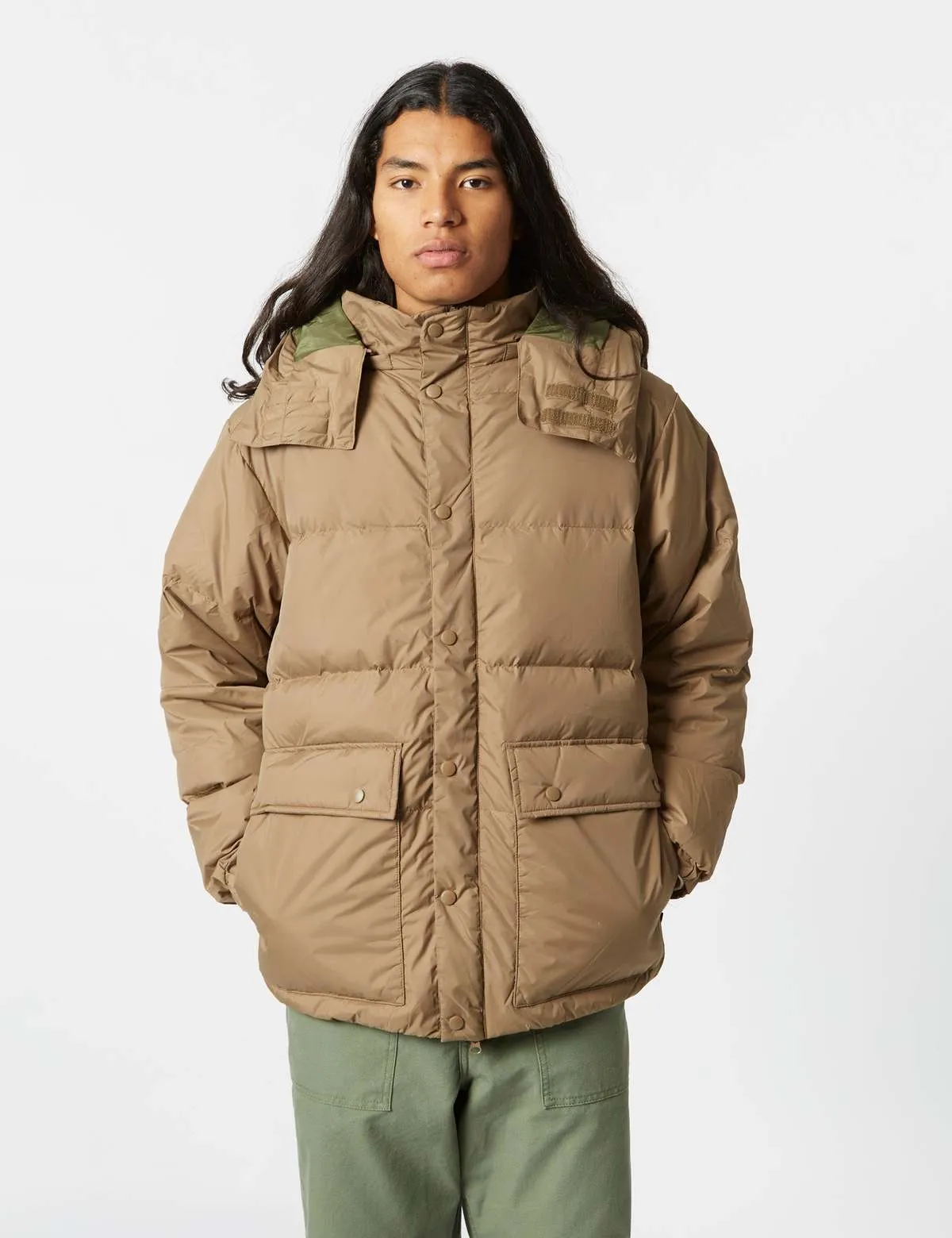 Removable Hood Down Jacket - Dusk Khaki