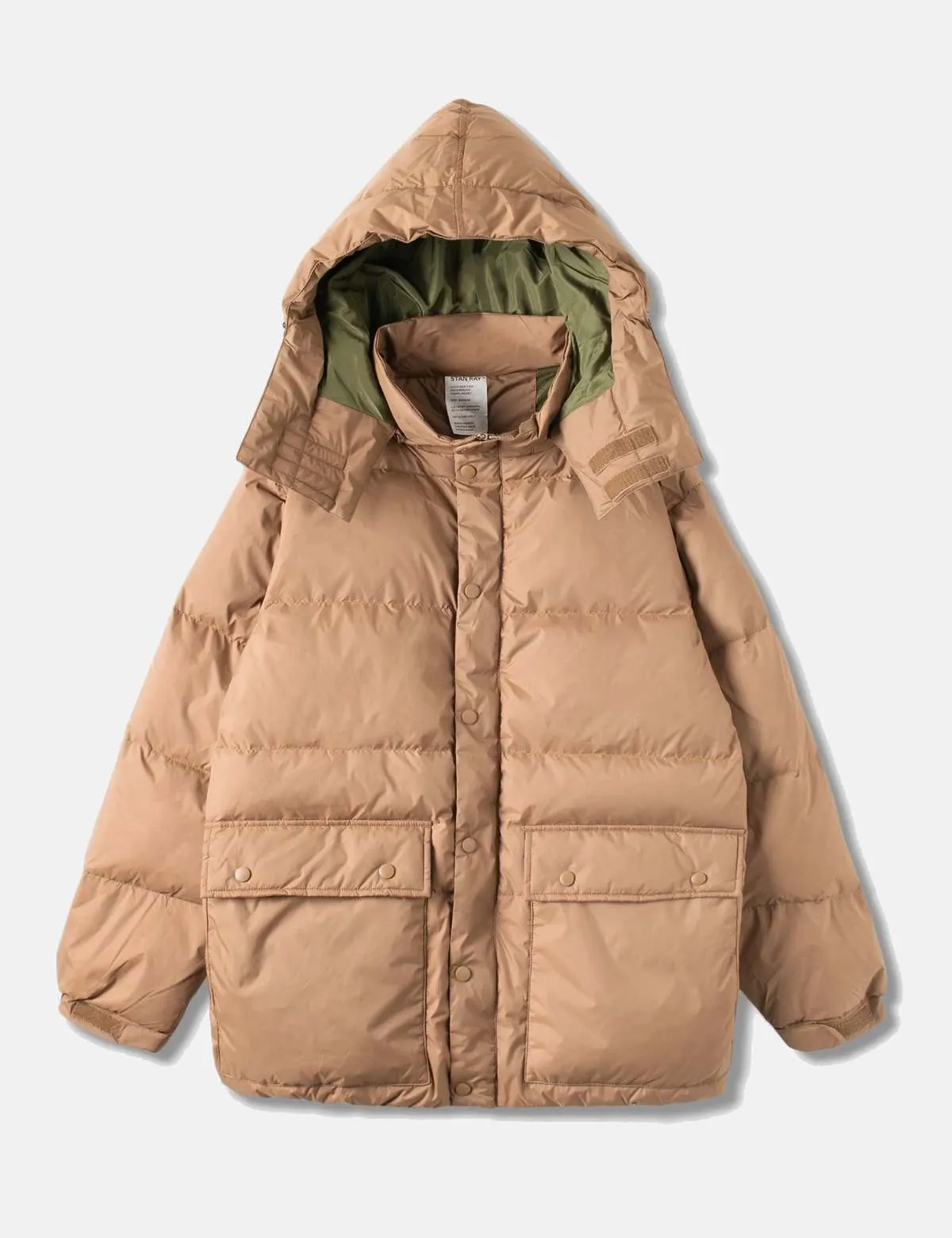 Removable Hood Down Jacket - Dusk Khaki