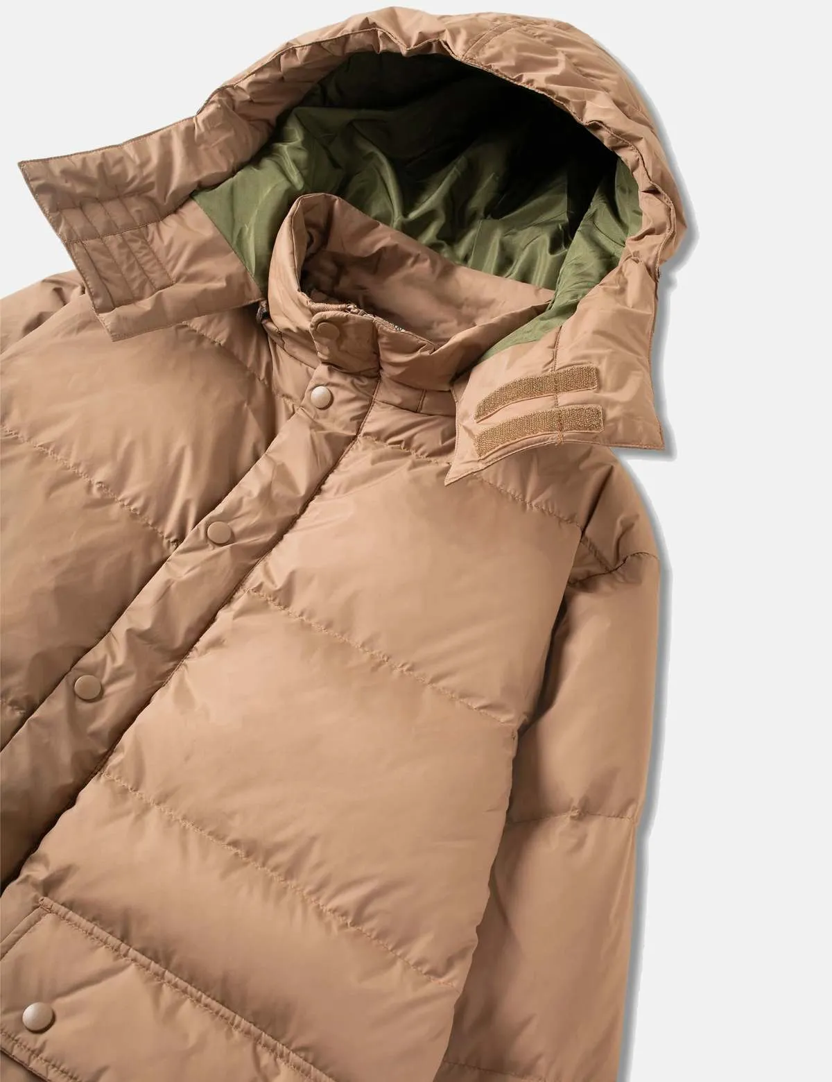 Removable Hood Down Jacket - Dusk Khaki