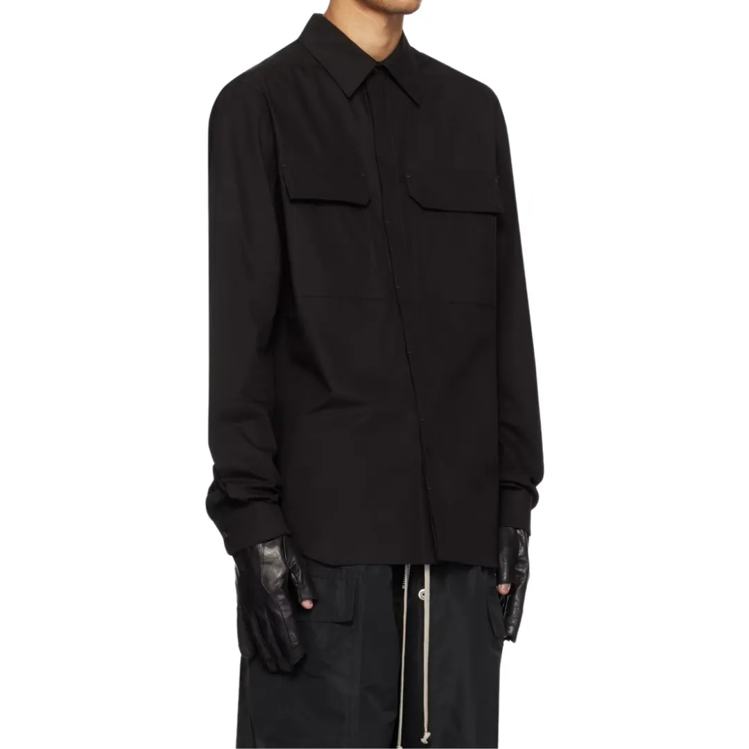 RICK OWENS  |Long Sleeves Plain Designers Shirts