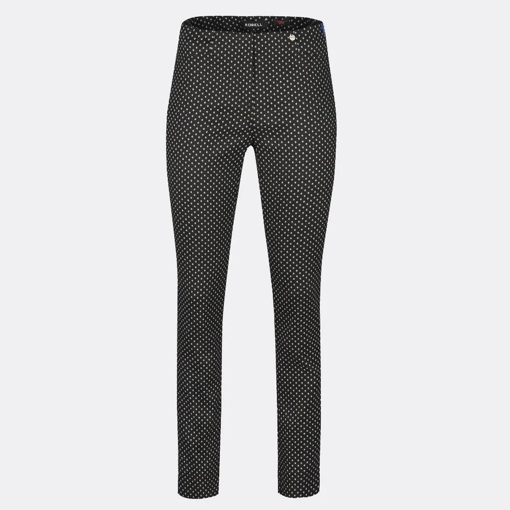 Robell Rose Full Length Trouser 51673-54464-90 (Black & Grey)