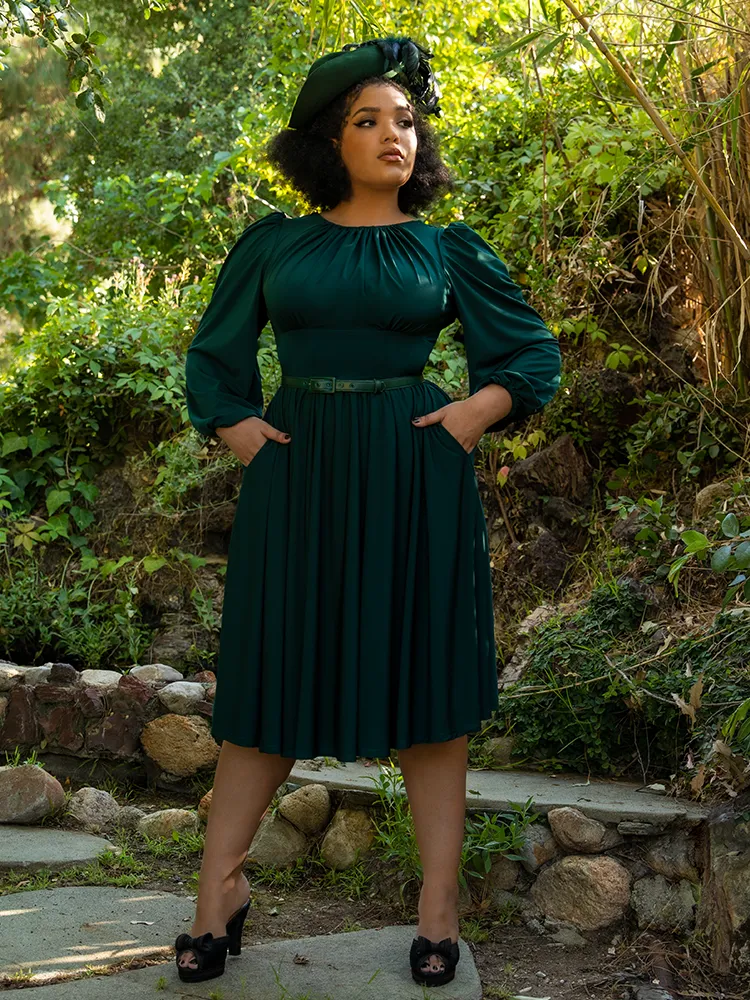 Salem Dress in Hunter Green