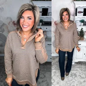 Silence in the Night Striped Top - Mocha