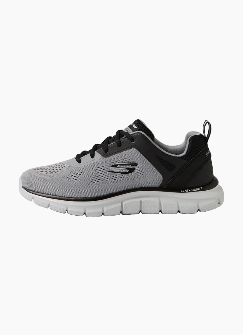 Skechers Track Broader Wide Sneaker - Grey/Black