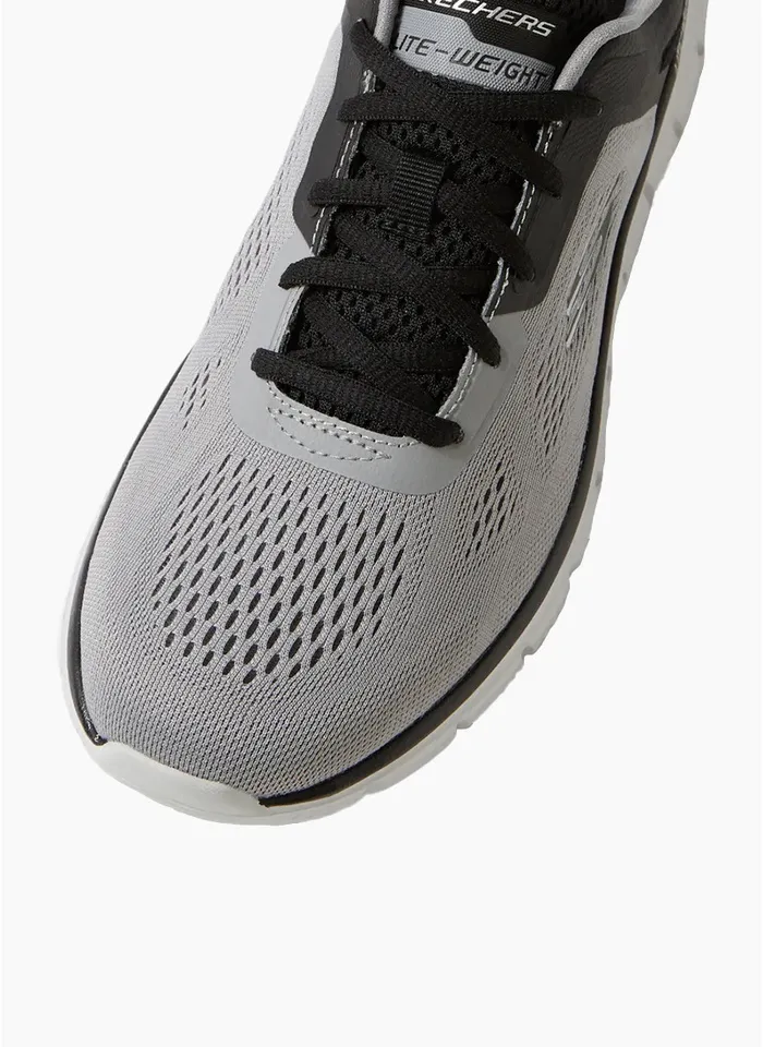 Skechers Track Broader Wide Sneaker - Grey/Black