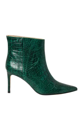 Snake pattern leather booties