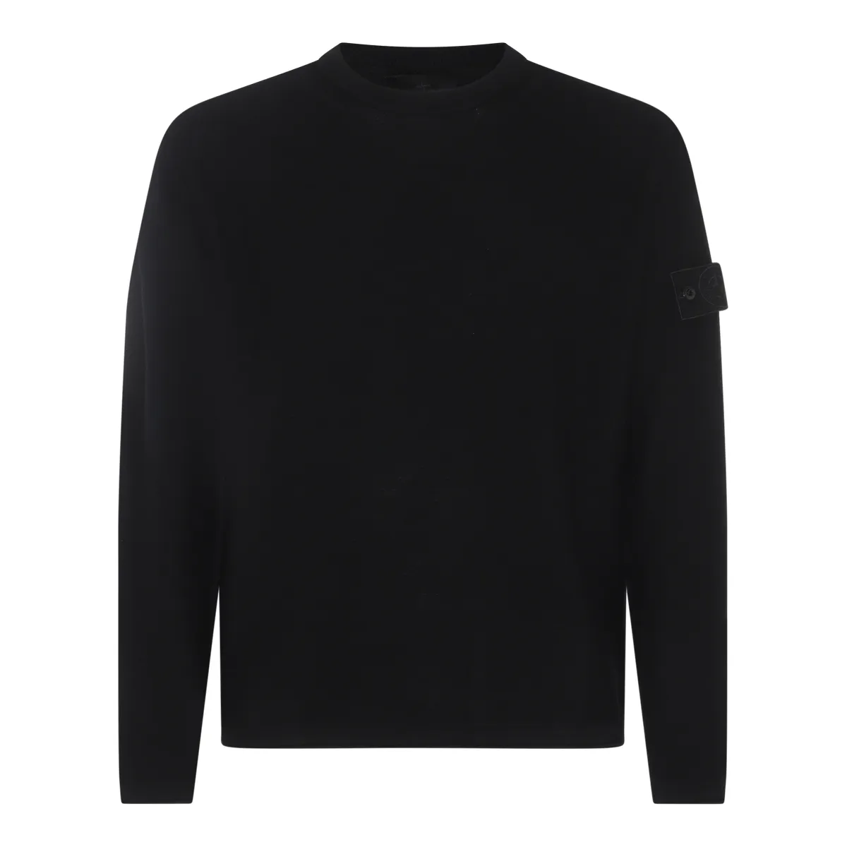 STONE ISLAND  |Long Sleeves Plain Cotton Logo Sweaters