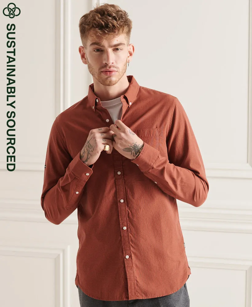 Studios Micro Check Cotton Shirt | Burnt Brick Micro Check